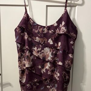 Maurices Purple Floral Layered Camisole